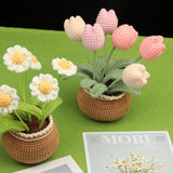 Popxstar Crochet Flower Kit for Beginners With Instruction Knitting Yarn Thread Hook Needles Easy Knit Accessories Set DIY Craft