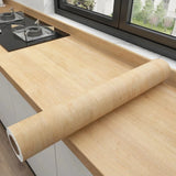 Popxstar 1 Roll Pvc Oil-proof Wood Grain Sticker Self-adhesive Wallpaper For Kitchen Countertop Furniture Cabinet Table Wall Renovation
