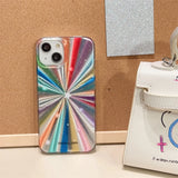 Colorful Rainbow Stars Glitter Phone Case For iPhone 15 16 Pro Max 17 13 11 12 14 Plus IMD Silicone Shockproof Back Cover Shell