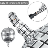 Popxstar 12Pcs Disco Foil Balloons Aluminum Mylar Balloons 4D Disco Party Balloons Silver Metallic Mirror Disco Balloon Party Supplies