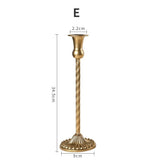 Popxstar 3pc Candlestick Holders Kit Brass Gold Candlestick Set Candle Holders Decorative Candlestick Stand for Wedding Party Dinning