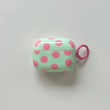 Popxstar Fashion Simple Big Pink Blue Dots Polka Point Pattern Glossy Earphone Case with Ring Cover for AirPods 1 2 3 4 Pro Pro2