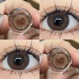 2Pieces Colored Contact Lenses Bueatiful Pupil Color Circle Lens Green Iris Prescription Yearly Natural Coloured Contacts