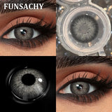 1 Pair Colored Contact Lenses Brown Green Lenses Natural Look Eye Makeup Softlens Beautiful Gray Pupils for Yearly Use