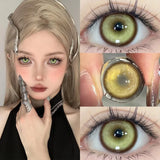 New 1 Pair Colored Contact Lenses with Degree Myopia Lenses Halloween Lenses Fashion Purple High Quality Beauty Pupil