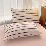 Popxstar  Pure Cotton Home Textile Blue Striped Bedding Set Simple Soft Duvet Cover Sheet Pillowcase Ins Style Bed Linens Queen King Size