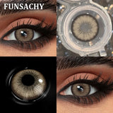 1 Pair Colored Contact Lenses Brown Green Lenses Natural Look Eye Makeup Softlens Beautiful Gray Pupils for Yearly Use