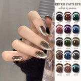 Autumn Winter Blue Black Red Glass Bead Crystal Cat Eye Gel Nail Polish New Whitening High Density Sparkling Nail