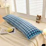 Popxstar  Winter new milk fleece printed long throw pillow couple household double long pillow waist pillow