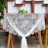 Popxstar spring mantel decorating ideas Rustic Wedding White Lace Tablecloth Vintage Embroidered Reception Table Cloth Decor Boho Party Valentine's Day Tablecloth