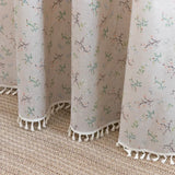 Popxstar 1 Panel Cotton and Linen Blend Bohemia Suitable Curtains for Living Room Decoration Curtain Fringe Beige Rod Pocket Blackout