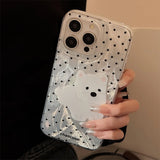 Popxstar Polka Dot Phone Case for iPhone 15 14 11 12 13 Pro Max Plus, Bling Glitter Sparkly Shiny Design Phone Case Cover