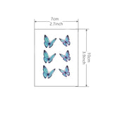 Popxstar  Color Butterfly Tattoo Sticker Waterproof Men and Women Temporary Tattoo