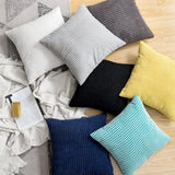 Popxstar Soft Corduroy Corn Grain Home Decorative Cushion Cover 40/45/50/55/60cm Solid Color Throw Pillow Case For Bedroom Sofa Chair Car