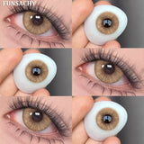 Popxstar  2pcs Color Brown Contact Lenses for Eyes Fashion Natural Gray Softlens Eye Makeup Contacts Yearly Cosmetic Color Lens