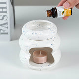 Popxstar  Detachable Ceramic Donut  Essential Oil Burner Waxes Melt Burner Warmer Candle Holder Tabletop Ornament Home Decor Yoga Spa Gift
