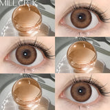 Hot Sale 1 Pair Colored Contact Lenses Natural with Prescription Green Lens Soft Brown Beauty Pupils Makeup Contacts