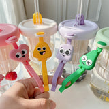 Summer Lemon Cold Brew Plastic Straw Cup Cute Large Capacity Drinking Water Cup For School Girl Children Coffee Cups