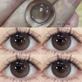 Popxstar 1Pair Brown Colour Contacts Lenses Circular Myopia Degree -0.00to-8.00 Natural Lenses Beauty Pupil