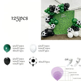 Popxstar  125pcs Football Party Balloons Garland Arch Kit White Green Black Latex Ballon Sports Party Decoration Birthday Party