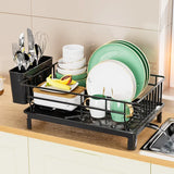 Dish Drying Rack,Cutlery Rack With Drain Tray and Drip Line,Cup Holder,Cutlery Holder,Kitchen Countertop Storage Rack