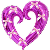 Popxstar  40 inch Large Heart Foil Balloon with Bow, Red Hook Heart Shape For Valentine's Day Wedding Engagement Bachelor's Party Decor