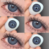 Popxstar  2pcs Color Brown Contact Lenses for Eyes Fashion Natural Gray Softlens Eye Makeup Contacts Yearly Cosmetic Color Lens