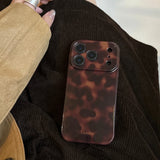 Retro Brown Amber Pattern Shockproof Protective Phone Cover Case for iPhone 17 16 15 14 13 12 11 Pro Max Plus Air