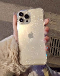 Popxstar Luxury Bling Glitter Clear Phone Case For iPhone 16 15 14 13 12 11 Pro Max X XR XS 7 8 Plus Shockproof Transparent Soft Cover