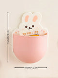 1pc Rabbit Pattern Wall Mounted Stationery Storage Box, Cute Multi-Purpose Pen Holder For School Student, Office Back To School Desk Office Supplies Office Accessories