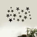 Popxstar  20pcs Star Wall Sticker 3D Acrylic Irregular Mirror Vanity Living Room Decoration Cartoon Wall Stickers for Kids Room Home Decor