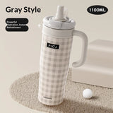 Cute and Energetic Ice Cup High Appearance Level for Girls Large-capacity Car Water Cup Portable Giant Straw Insulated Cup