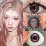 (0.00~-8.00) Mill Creek 1Pair Colorful Contact Lenses for Eyes Myopia Soft Lens Brown Eyes Nature Color Lenses Grey Beauty Pupil