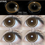 Popxstar 2PCS Color Contact Lenses (Pearl Series) Brown Natural Lenses Gray High Quality Eye Contacts 14.5mm Big Pupil Beauty Lense