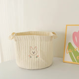 Popxstar INS Cute Baby Diaper Storage Bag Baby Supplies Toys Clothes Storage Bag Cotton Embroidery Multifunctional Mommy Storage Basket