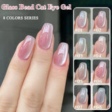 Summer Popular Refreshing Colorful Bubble Water Cat Eye Gel Nail Polish Super Glitter Glass Bead Nail Salon Nail Art