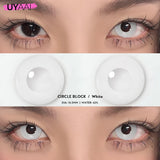 Popxstar  1 Pair Cat Eyes Crazy Lenses Vampire Lenses for Halloween Cosplay Eye Contacts White Lenses Anime Black Colored Lenses