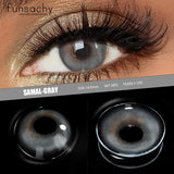 Popxstar  1 Pair Colored Contact Lenses for Eyes Brown Fashion Cosmetic Lenses Gray Pupils Natural Eye Contacts Women Eye Makeup