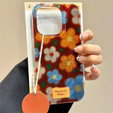 Phone Case For iPhone 16 15 14 13 12 11 Pro Max XS X XR 7 8 Plus SE Perforated Vortex Shell IND Retro Small Flower Cover