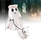 Ghost Walking Ghost Walking Dog Statue Halloween Ghost Decor Indoor Outdoor Spooky Ghost Dog Halloween Figurine Ghost Dog