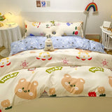 Popxstar Ins Pink Flowers Bedding Set Flat Bed Sheet Duvet Cover Twin Full Queen Nordic Bed Linen Boy Girl Bedding Sets Flower Cherry