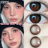 Popxstar  2PCS  Red Color Contact Lenses Large Diameter 14.5mm Myopia Degree Colored Lens Blue Beauty Pupil Makeup One Year Use