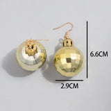 Popxstar Christmas Acrylic Mirror Disco Ball Drop Earring for Women Creative Rock 3D Bulb Dangle Earrings Xmas New Year Jewelry