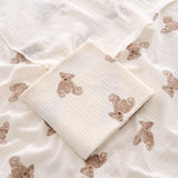 Popxstar Newborn Bear Print Blanket Pure Cotton Double Gauze Blanket Baby Blanket Bath Towel Baby Blanket Baby Swaddle