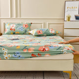 Popxstar Fitted Sheet Set Floral Style Bed Cover Pillowcase постельное бельё набор Home Elastic Bedsheet Skin-friendly Bed Linen