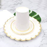 Popxstar White Disposable Tableware Set Party Gold Paper Plate Wedding Necessitie Birthday Party Baby Shower Decorations Wedding Supplies