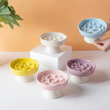Elevated Cat Bowls Ceramic Slow Feeder Bowls Neck Protection Non-Slip Spill-Resistant for Dogs Cats Water Bowl