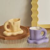 Popxstar Ceramic Mug with Saucer Coffee Cups and Saucers Home Office Tea Cup Coffee Cups Korean Mug Ceramic Plate