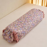 Popxstar  1Pc Floral Ruffles Yoga Cervical Pillow Pure Cotton Buckwheat Pillow Health Care Stick Pillow Cervical Physiotherapy Neck Pillow