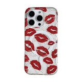 Red Lip Print For Magsafe Magnetic Wireless Charing Case For iPhone 16 Pro Max 17 Air 15 13 14 16 Plus IMD TPU Back Cover